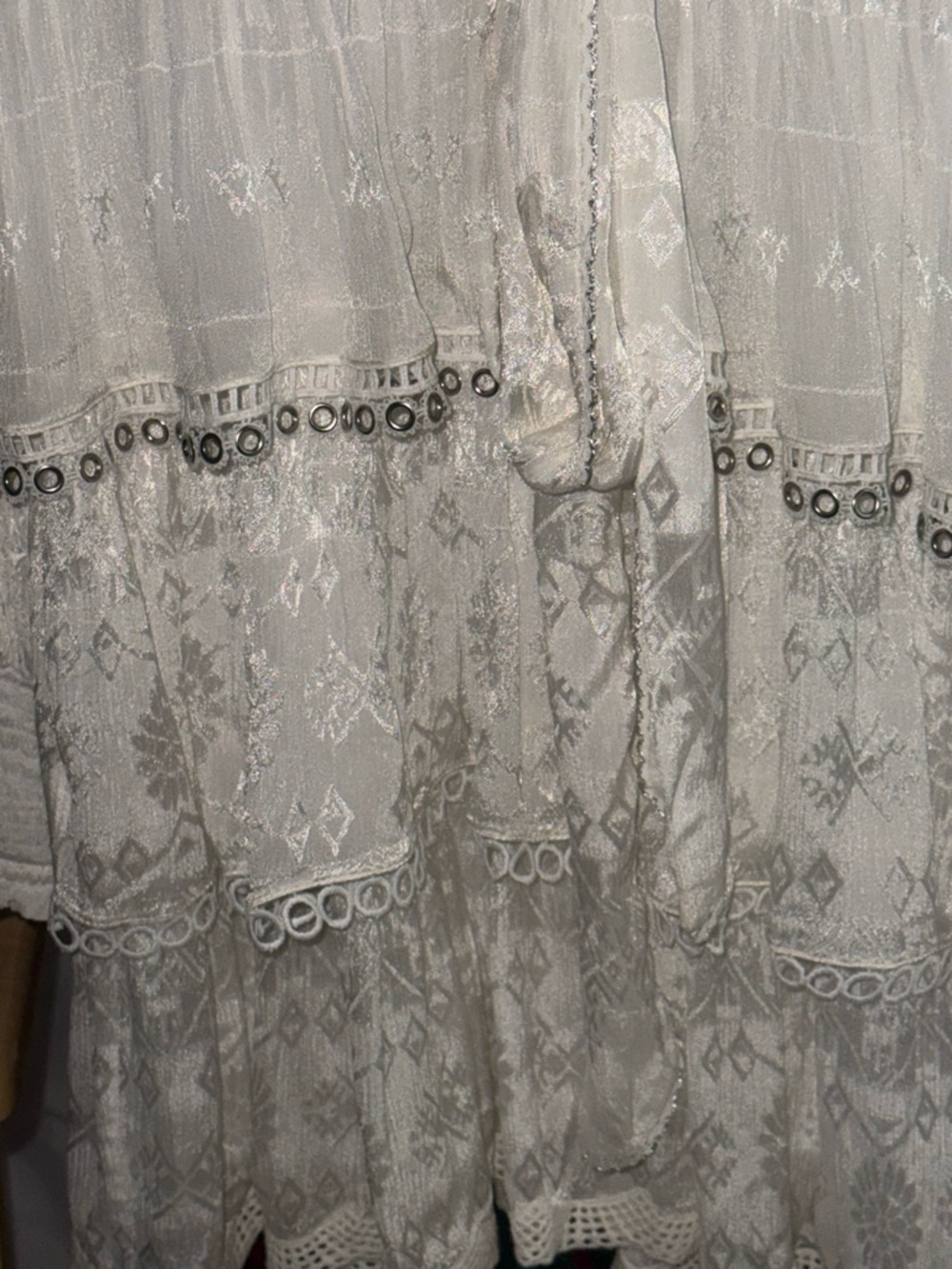 HEMANT & NANDITA Ivory White Lace Mini Dress - Picture 12 of 16